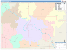 Van Buren County, IA Digital Map Color Cast Style